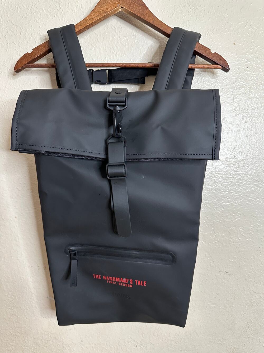 Rains Rolltap Rucksack Backpack Waterproof Black NWT